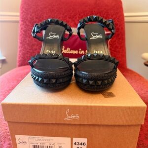 Christian Louboutin Black Studded Heels
